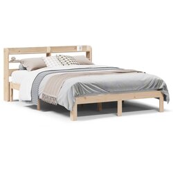 vidaXL Posteljni okvir z vzglavjem 140x190 cm trdna borovina Cene