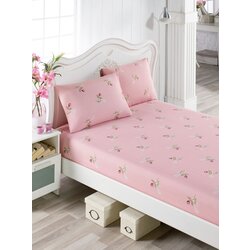 Aberto Design set čaršaf i 2 jastučenice Alanur, 160x200+20 cm , Roze-zelena Cene