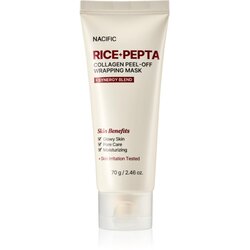 Nacific Rice + Pepta Collagen Peel-off Wrapping Mask vlažilna maska za obraz za poenotenje tona kože 70 g Cene