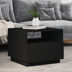 vidaXL Stolić za kavu s LED svjetlima crni 50 x 49 x 40 cm Cijene