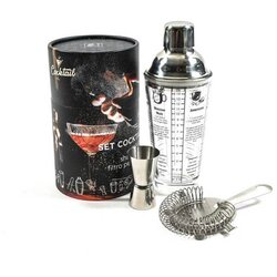 Mhome set mešalnik za koktajl - cocktail Shaker 400ml, merica, cedilo, 3 kos, steklo, inox Cene
