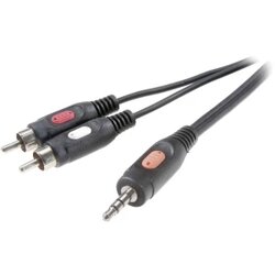 SpeaKa Professional Činč/JACK audio priključni kabel [2x činč utikač - 1x JACK utikač 3.5 mm] 10 m crn Cene
