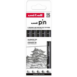 UNI ball Marker Uni pin set 0,1/0,3/0,5/0,7/0,9 mm crni Classic 5/1 Cene