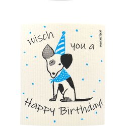 OWOSCHFETZN Spužvasta krpa "Lucky Dog - Happy Birthday!" - Plava Cene