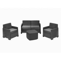 Ipae-progarden Baštenski set Como, sofa, 2 fotelje i sto, Antracit Cene