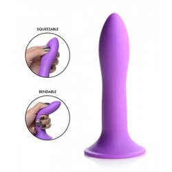 Squeeze-It fleksibilan silikonski dildo, ljubičasti Cene