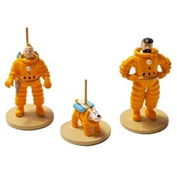 Moulinsart Figura - Tintin, Haddock and Snowy, Cosmonaut Cene