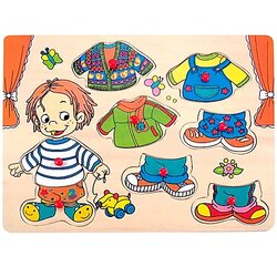 Woodyland Odjevni predmeti za dječaka drveni puzzle Cene