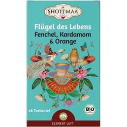 Shoti Maa Bio čaj "Flügel des Lebens" - komorač, kardamom i naranča - 16 vrećica čaja Cene