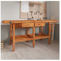  Radni stol s ladicama i škripcima 192x62x83 cm od drva bagrema Cijene