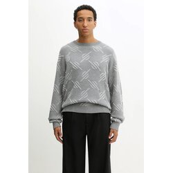 Daily Paper Pulover Tevin Monogram Knit za muškarce, boja: siva, lagane, 2521120 Cene