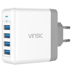 VINSIC HIŠNI POLNILEC 220V adapter 4x USB - črn Cene