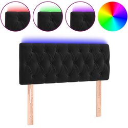 Maison Chic led posteljno vzglavje - vzglavna omarica - nočna omarica črno 90x7x78/88 cm žamet, (21708340) Cene
