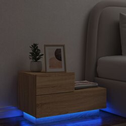 vidaXL Noćni ormarić s LED svjetlima boja hrasta sonome 70x36x40 5 cm Cijene