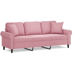 Maison Chic kavč - Sofa - Kanape trosed z okrasnimi blazinami roza 180 cm žamet, (21727908) Cene