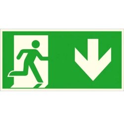 Signal rute za izbjegavanje aluminij Izlaz u slučaju nužde desno, prema dolje SafetyMarking 15.A1057 (Š x V) 400 mm x 2 Cene