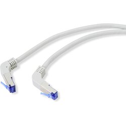 Renkforce RF-4892470 RJ45 omrežni kabel\, Patch kabel CAT 6a S/FTP 0.25 m siva 90° kotni navzdol 1 kos, (20418313) Cene