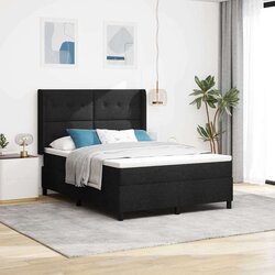 Box Spring krevet s madracem i LED-om crni 160 x 200 cm tkanina Cene