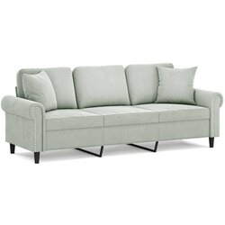 Maison Chic kavč - Sofa - Kanape trosed z okrasnimi blazinami svetlo siv 180 cm žamet, (21727580) Cene