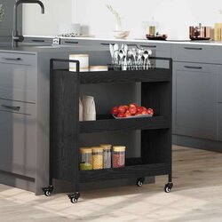 vidaXL Kuhinjski kolica Crni hrast 70 x 30 x 82 cm Konstruirano drvo Cijene