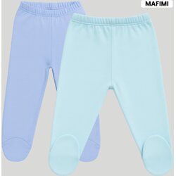 Mafimi Pamučne Pantalonice sa stopicom set od 2 - plava/ aqva Cene