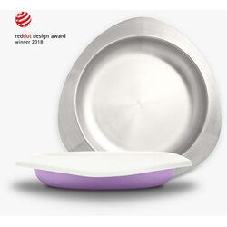 VIIDA Soufflé dječji tanjur, antibakterijski nehrđajući čelik - lavanda Cene