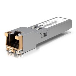 Ubiquiti UACC-CM-RJ45-MG 1G SFP to 1GbE RJ45 Module is a RJ45 transceiver that can be inserted into an SFP port in order to connect a copper Ethernet cable Cene