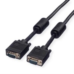 Roline VGA priključni kabel VGA 15-polni vtič 15.00 m črna 11.04.5665 dvojno oklopljen\, lahko se privije\, s feritnim jedrom VGA kabel, (20418214) Cene