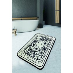 Lessentiel Maison Kupaonska prostirka Singleflo, 70x120cm, Crno-bijela Cijene