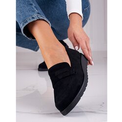 SHELOVET Classic suede black shoes Cene