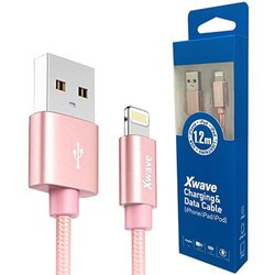 X Wave kabl za punjač usb a 2.0 (muški) na lightning (muški) 1.2m roze zlatni upleten Cene