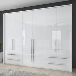 Jela PLAKAR P64A-2/PN - kolekcija Piano - Kristalno bela/Kristalno Bela HG Lak - 277x226x60 cm Cene