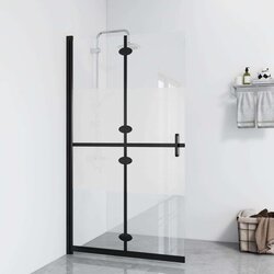vidaXL Zložljiva pregrada za tuš delno mlečno ESG steklo 110x190 cm Cene