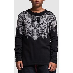 Affliction Winged Up Thermal Longsleeve T-Shirt black Cene