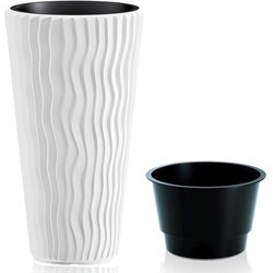 Plastična saksija plastična sandy slim 40X71CM bela sa uloškom pr DPSP400-S449 Cene