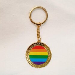 Diverty Sex Okrogla kovinska LGBT zastava Keychain, (21079316) Cene