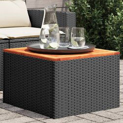 vidaXL Vrtni stol crni 55 x 55 x 37 cm od poliratana i bagremovog drva Cijene