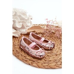 Kesi children's ballerinas decorated with sequins, pink weries Cene