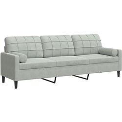 Maison Chic kavč - Sofa - Kanape trosed z okrasnimi blazinami svetlo siv 210 cm žamet, (21727914) Cene