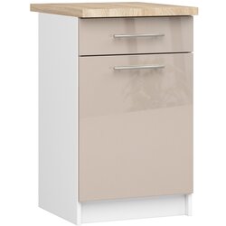 AKORD oliwia S50 SZ1 kabinet + bela / kapuccino sjaj vrh, (21713631) Cene