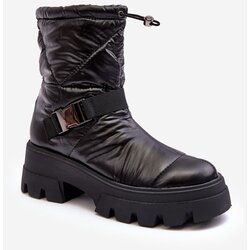 Kesi Women's ankle boots with a massive sole and a flat heel, Black Werikse Cijene