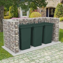  Gabionska ograda za tri kante za otpad od čelika 250x100x120 cm Cijene
