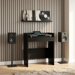 Dj stol Crni hrast 102 x 45 x 102 cm Konstruirano drvo Cene