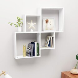 vidaXL kockaste zidne police bijele 80 x 15 x 78,5 cm od iverice Cijene