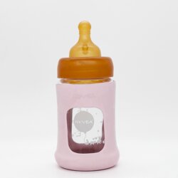 Hevea flašica sa širokim otvorom i zaštitnim rukavom puder roza 1 kom, 150ml/5oz Cene