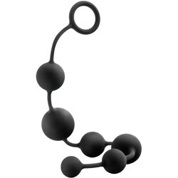 Anal Adventures L – biserni analni dildo (črn) Cene