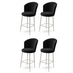 Hanah home set 4 barske stolice alte black chrome Cene