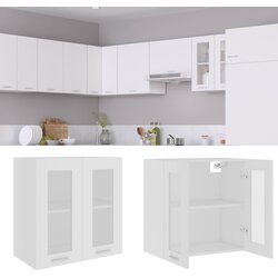 vidaXL viseći stakleni ormarić bijeli 60 x 31 x 60 cm od iverice Cijene