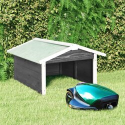 vidaXL garaža za robotsku kosilicu 72x87x50 cm sivo-bijela od jelovine Cijene