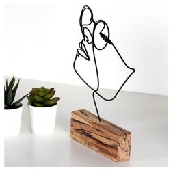 Girl Dekorativna figura M-037, 17x31x3,5 cm, Crna Cene